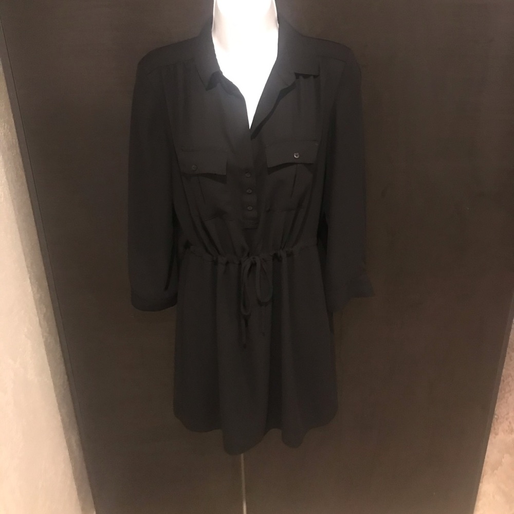 3/$30- loft black button up dress sz 0